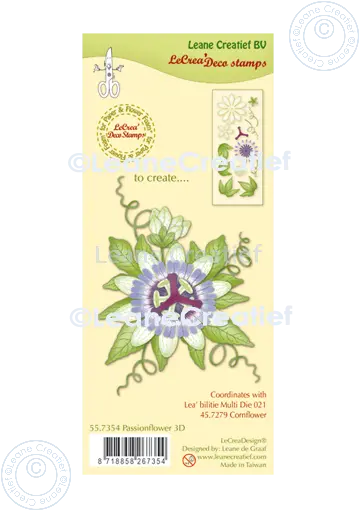Lecreadesign Deco Clear Stamp Passion Flower 3D 1