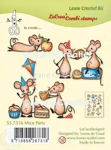 Lecreadesign Combi Clear Stamp Mice Party 1