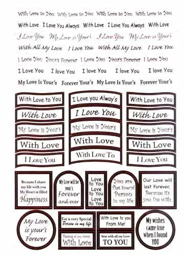 Craft Uk Caption - With Love Red Foil 1