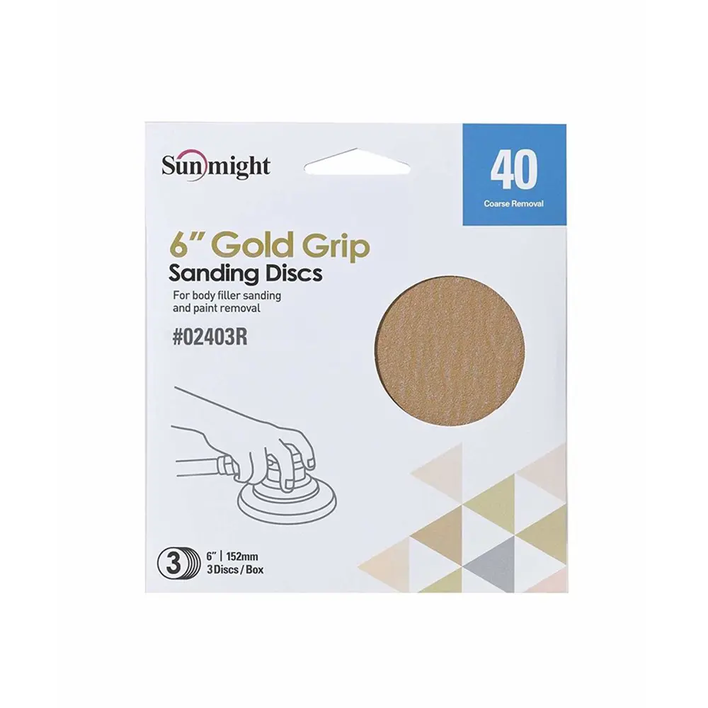 Sunmight 6" Gold Grip Sanding Discs - Retail Pack 1
