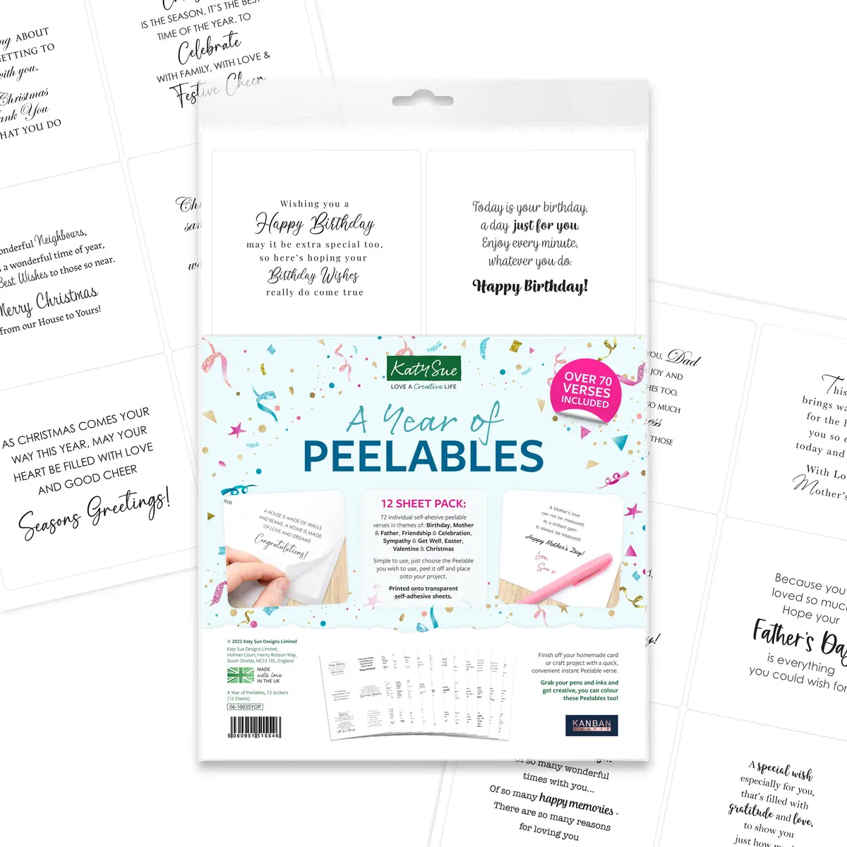 Kanban Crafts A Year Of Peelables, 72 Stickers 1