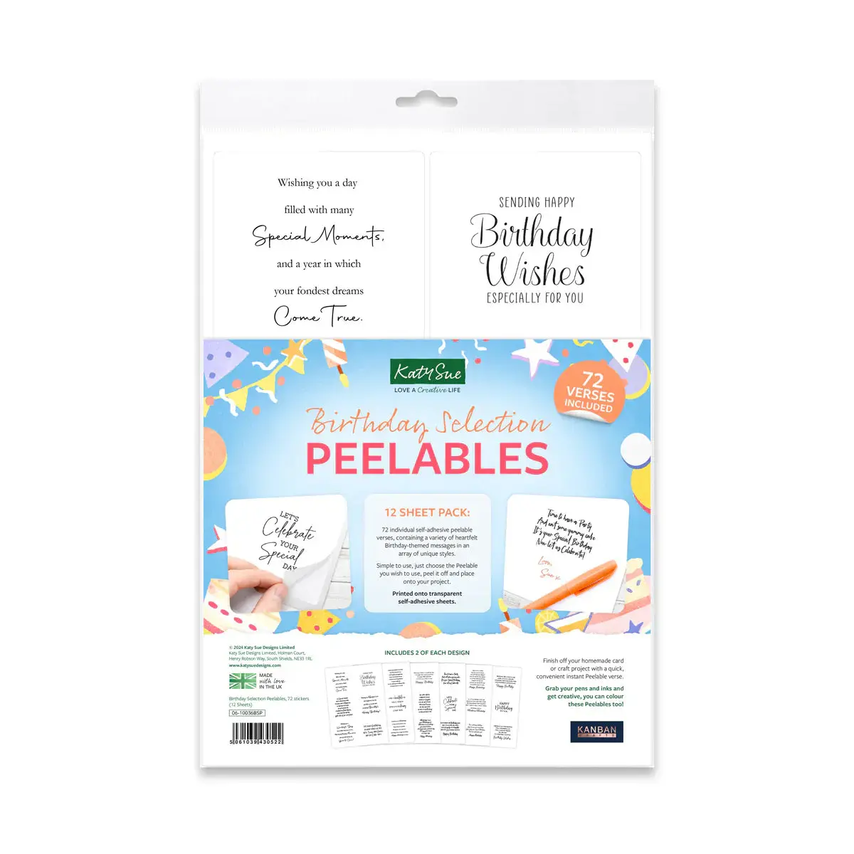 Kanban Crafts Birthday Selection Peelables, 72 Stickers 1