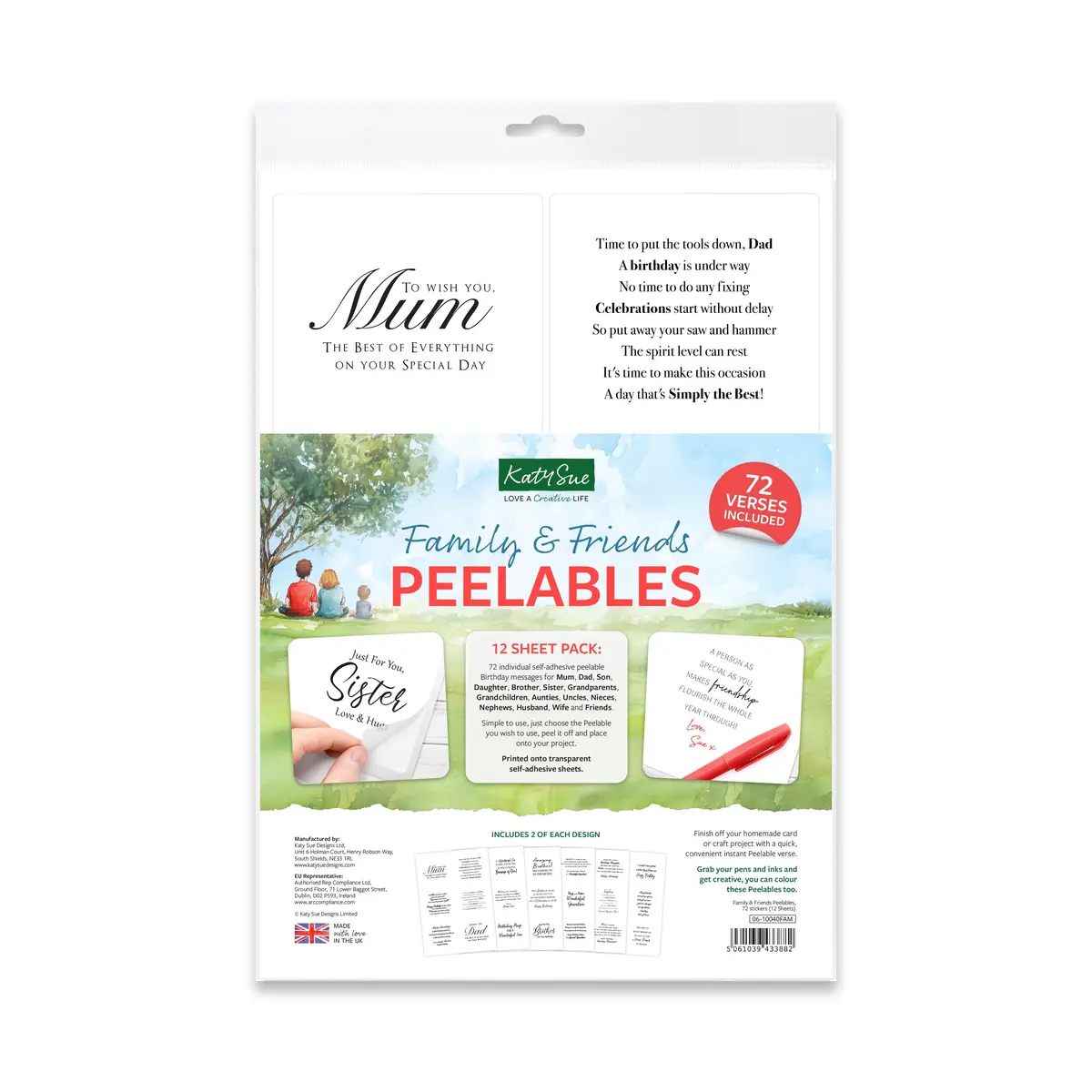 Family & Friends Peelables, 72 Stickers 1
