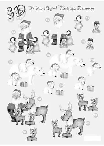 Craft Uk Silver Christmas Decoupage Animals 1