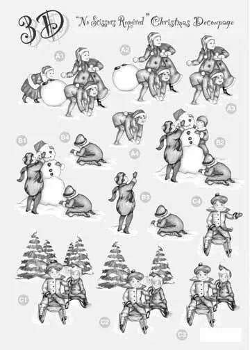 Craft Uk Silver Christmas Decoupage - Children 1