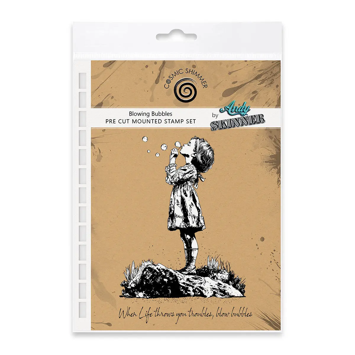 Blowing Bubbles Pre Cut Rubber Stamp Set By Andy Skinner 1