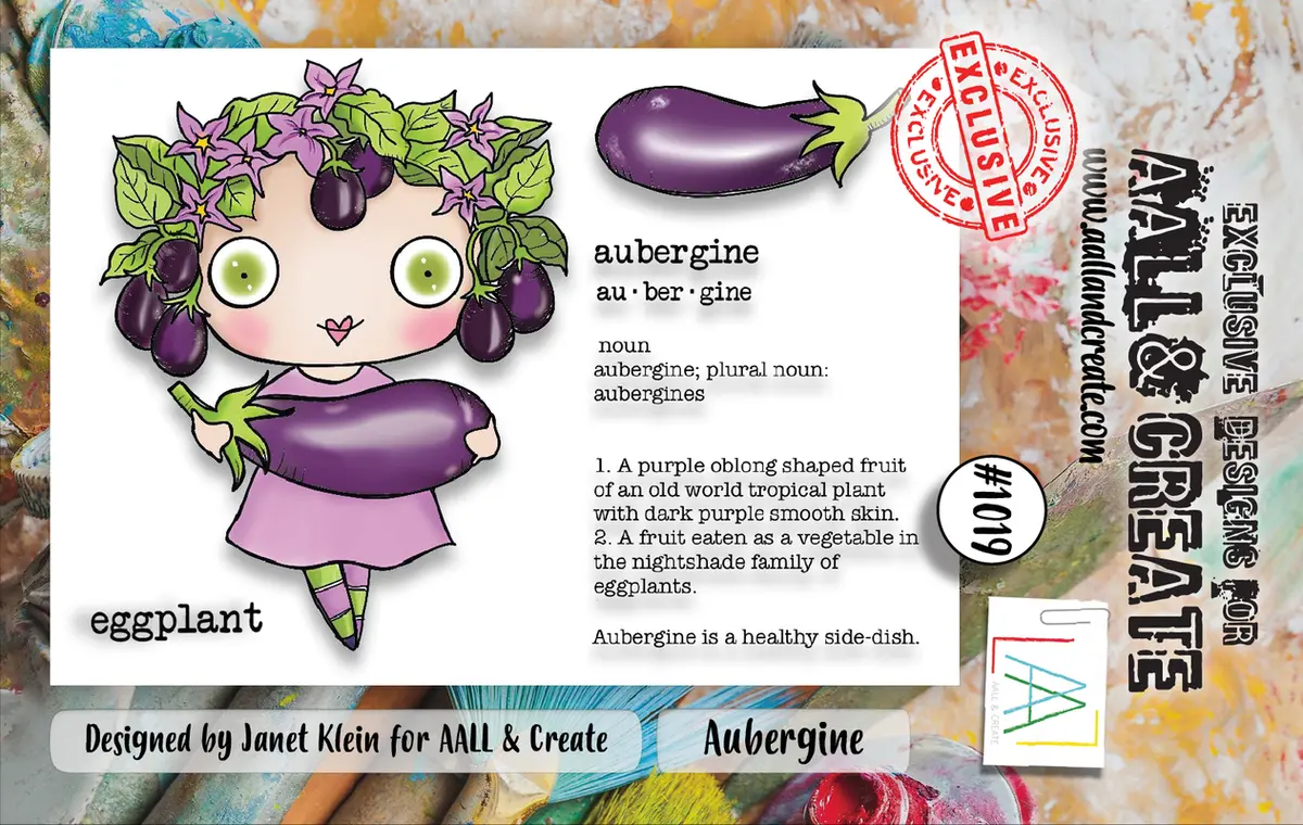 Aall And Create #1019 - A7 Stamp Set - Aubergine 1