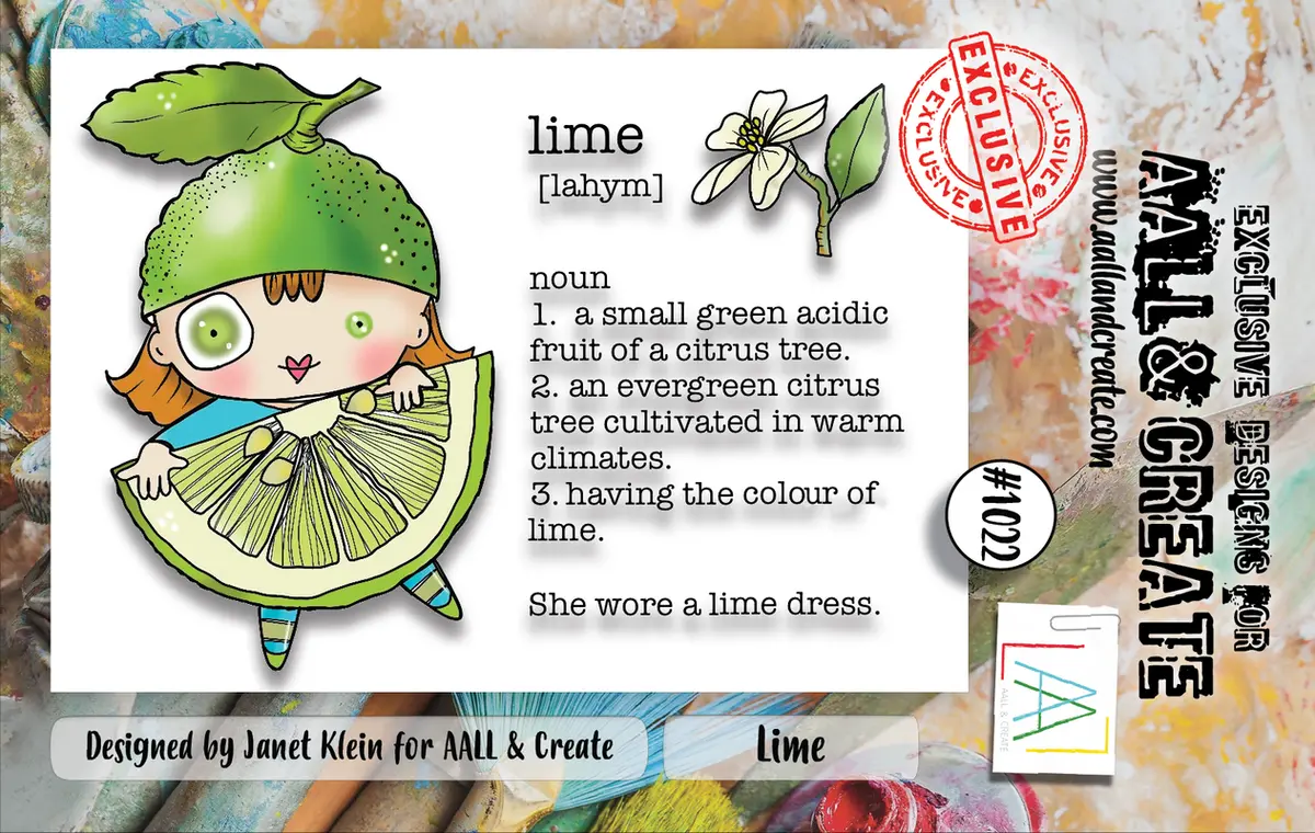 Aall And Create #1022 - A7 Stamp Set - Lime 1