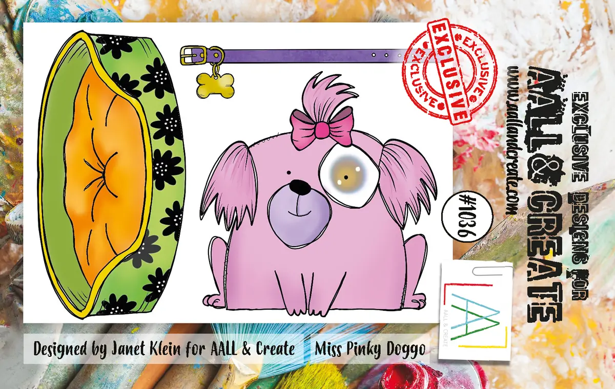 Aall And Create  A7 Stamp Set - 1036 - Miss Pinky Doggo 1