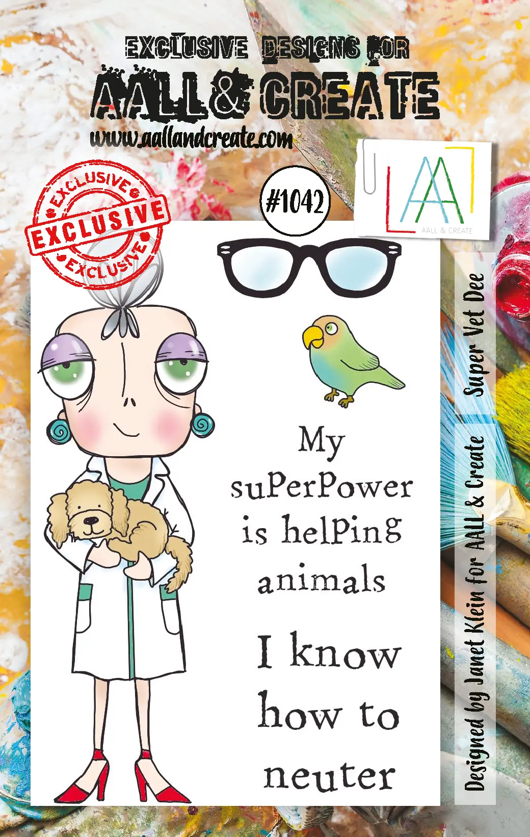 Aall And Create  A7 Stamp Set - 1042 - Super Vet Dee 1