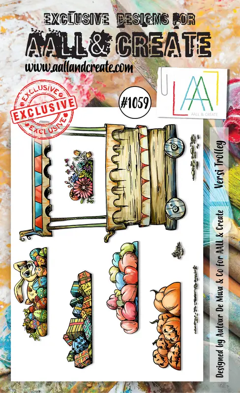 Aall And Create #1059 - A6 Stamp Set - Versi Trolley 1