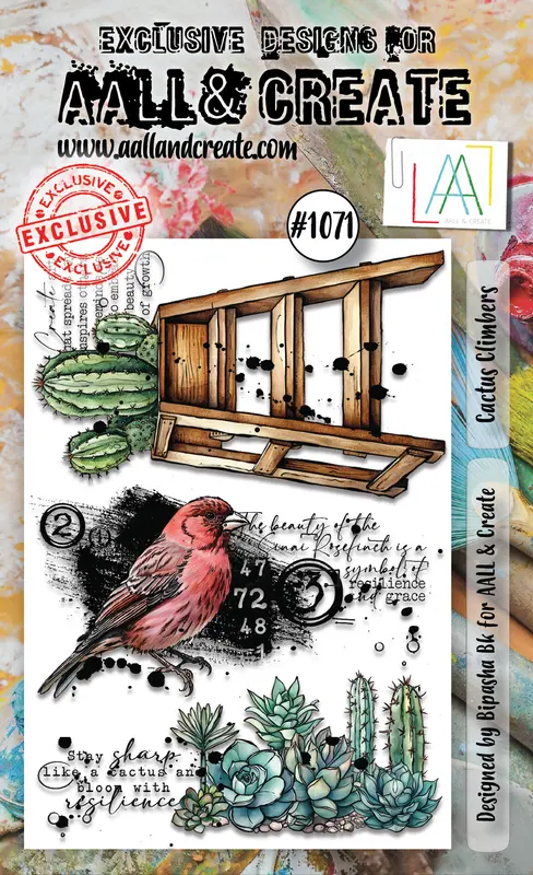 Aall And Create #1071 - A6 Stamp Set - Cactus Climbers 1