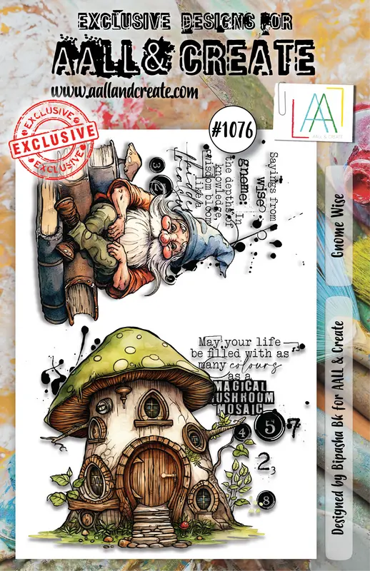 Aall And Create #1076 - A6 Stamp Set - Gnome Wise 1