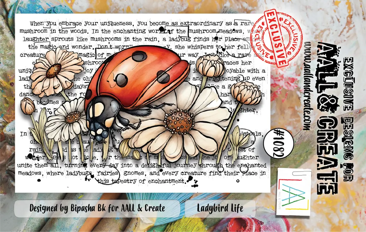 Aall And Create #1082 - A7 Stamp Set - Ladybird Life 1