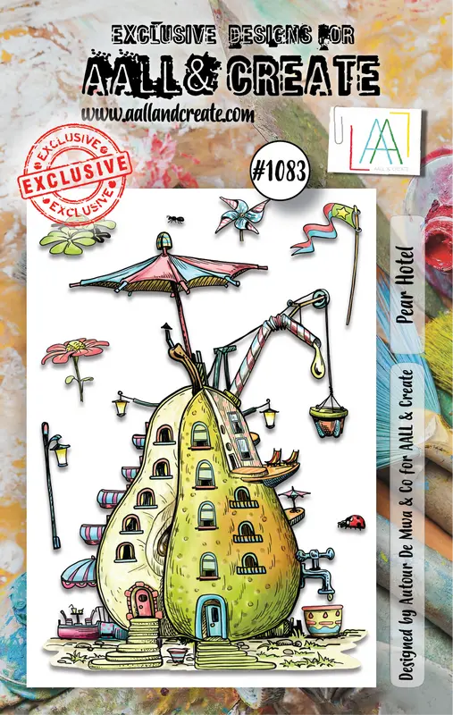 Aall And Create #1083 - A7 Stamp Set - Pear Hotel 1