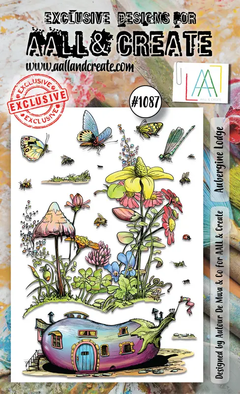 Aall And Create #1087 - A6 Stamp Set - Aubergine Lodge 1
