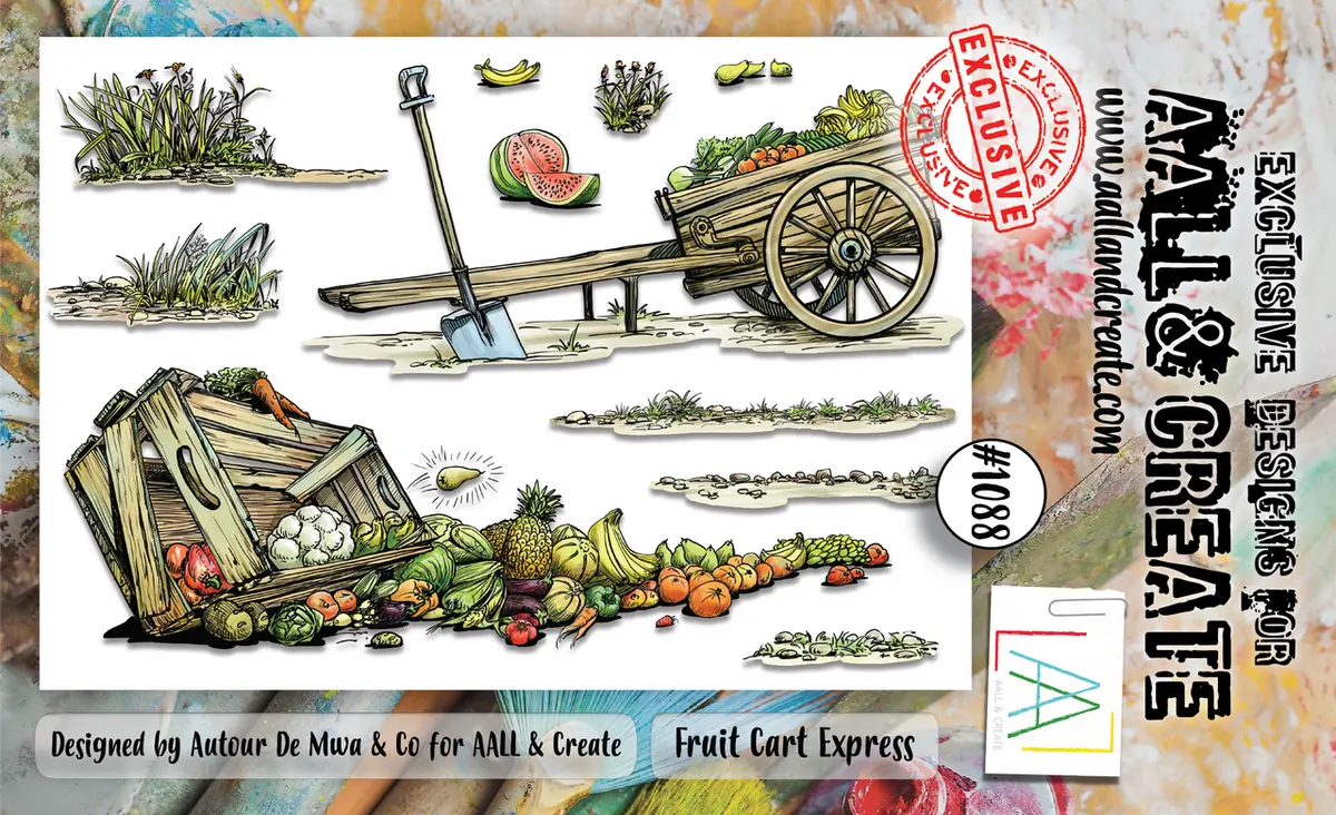 Aall And Create #1088 - A6 Stamp Set - Fruit Cart Express 1
