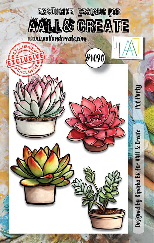 Aall And Create #1090 - A7 Stamp Set - Pot Party 1