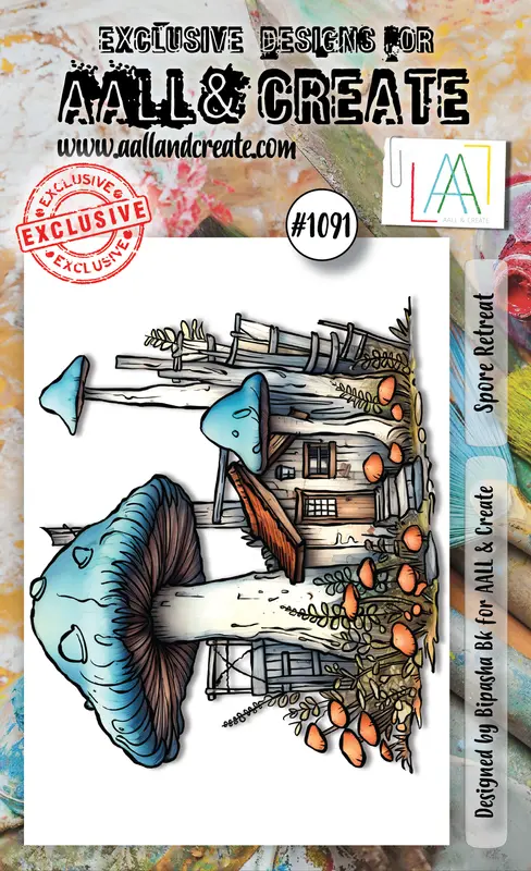 Aall And Create #1091 - A6 Stamp Set - Spore Retreat 1