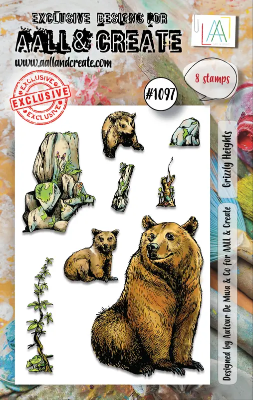 Aall And Create #1097 - A7 Stamp Set - Grizzly Heights 1