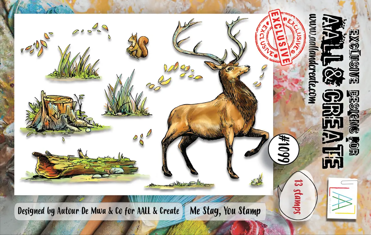 Aall And Create #1099 - A7 Stamp Set - Me Stag, You Stamp Set 1
