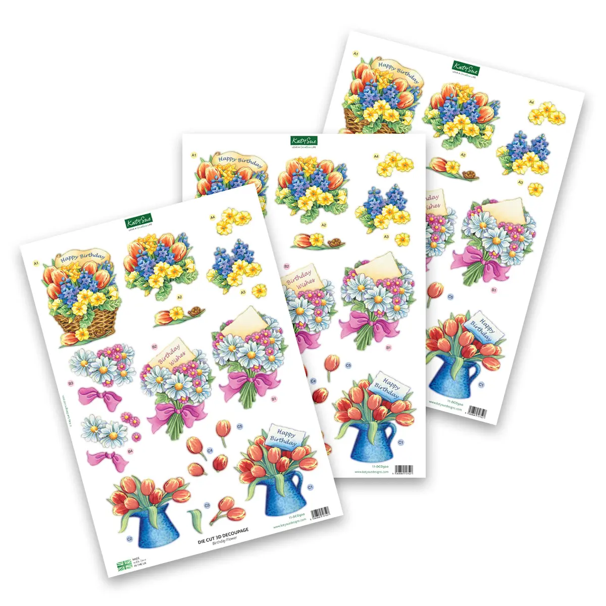 Die Cut Decoupage – Birthday Flower (Pack Of 3) 1