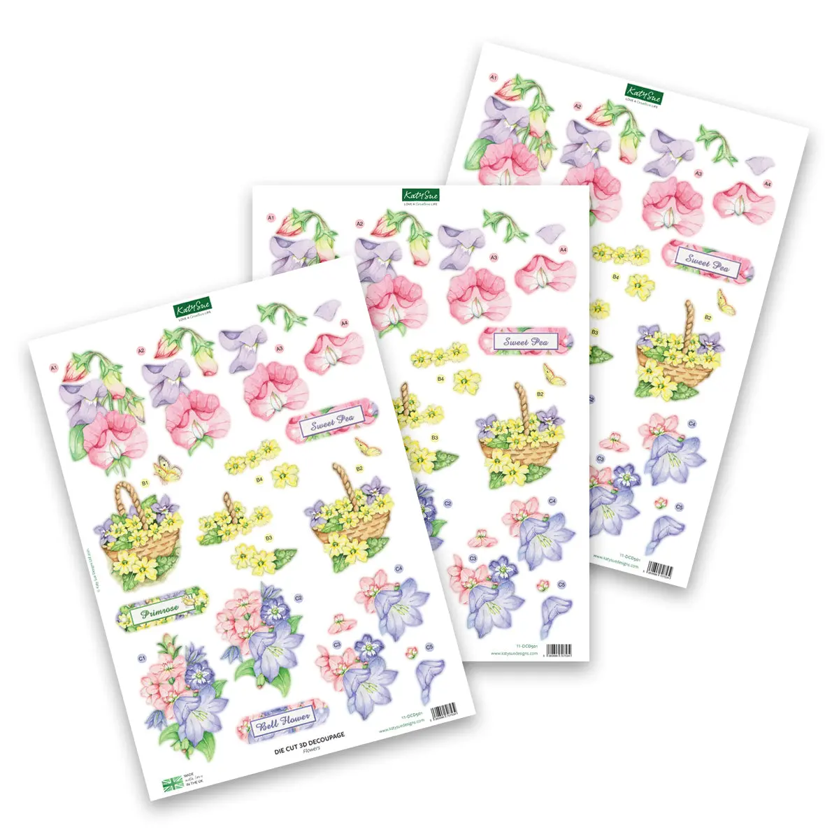 Die Cut Decoupage – Flowers (Pack Of 3) 1