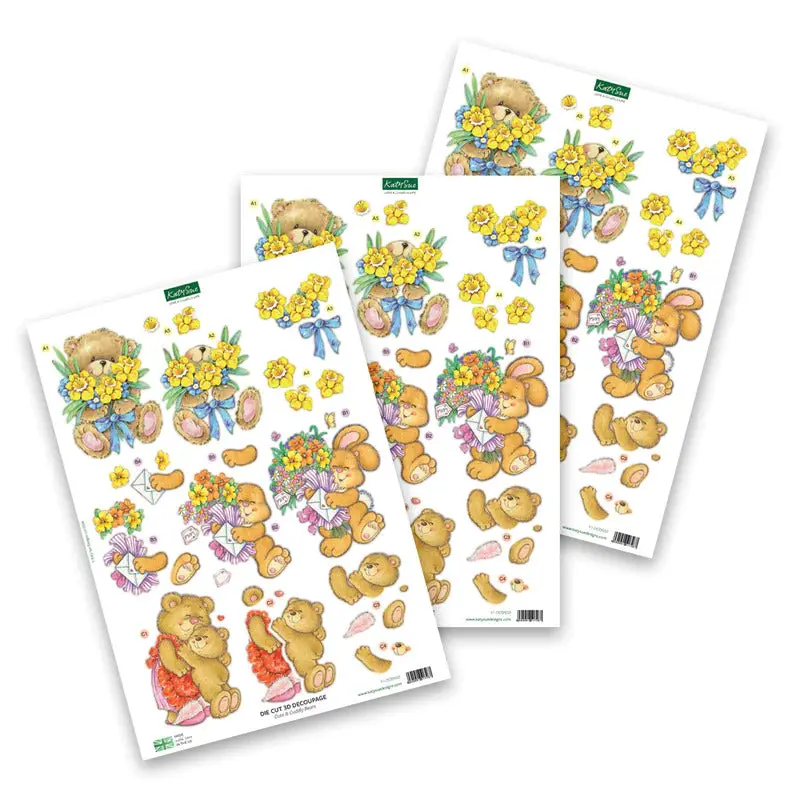 Die Cut Decoupage – Cute & Cuddly Bears (Pack Of 3) 1