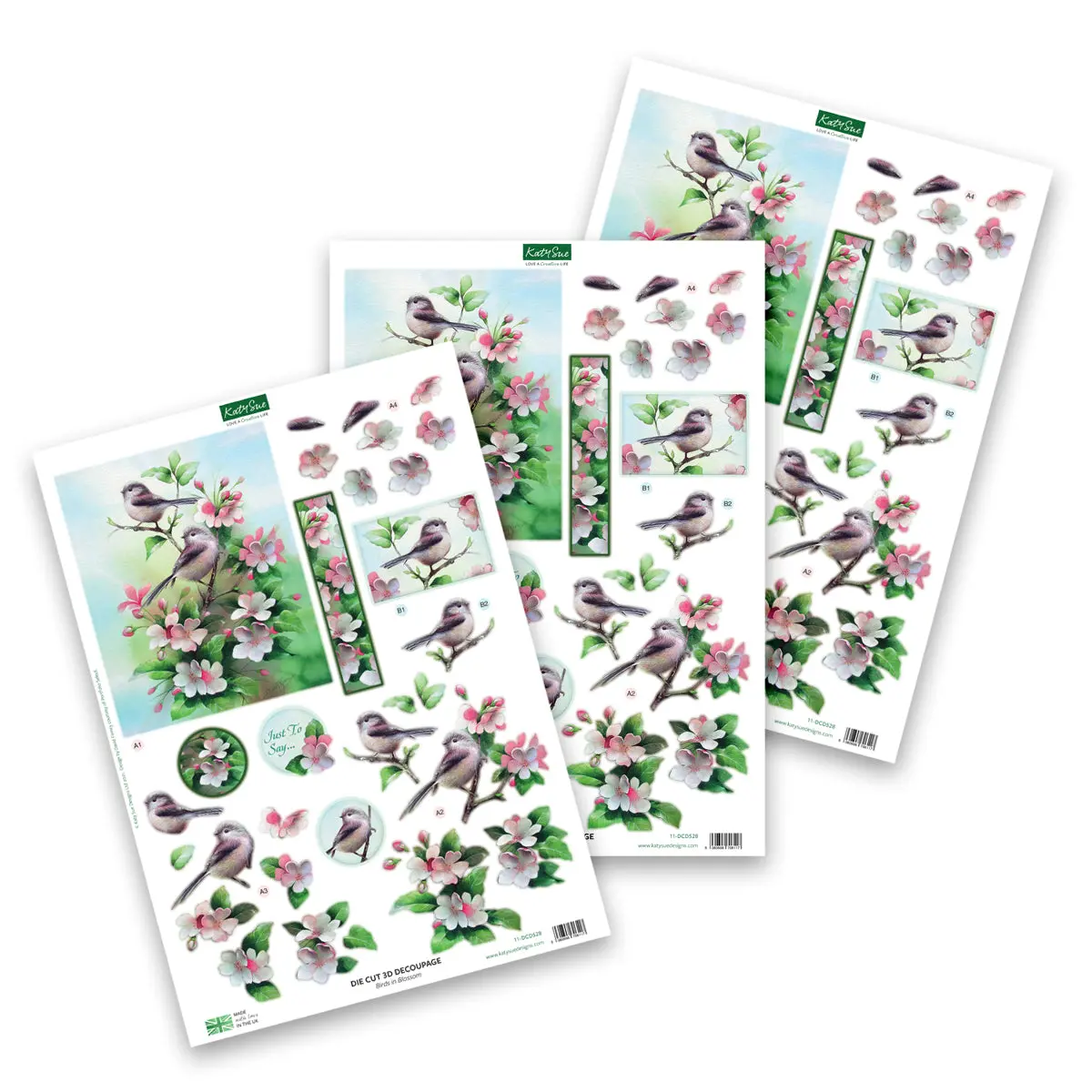 Die Cut Decoupage – Birds In Blossom (Pack Of 3) 1