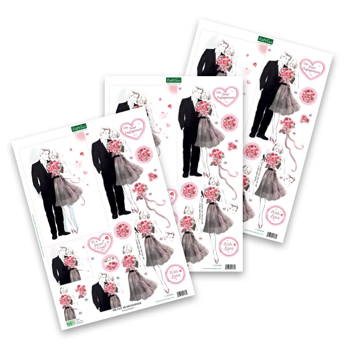 Die Cut Decoupage – Young Couple (Pack Of 3) 1