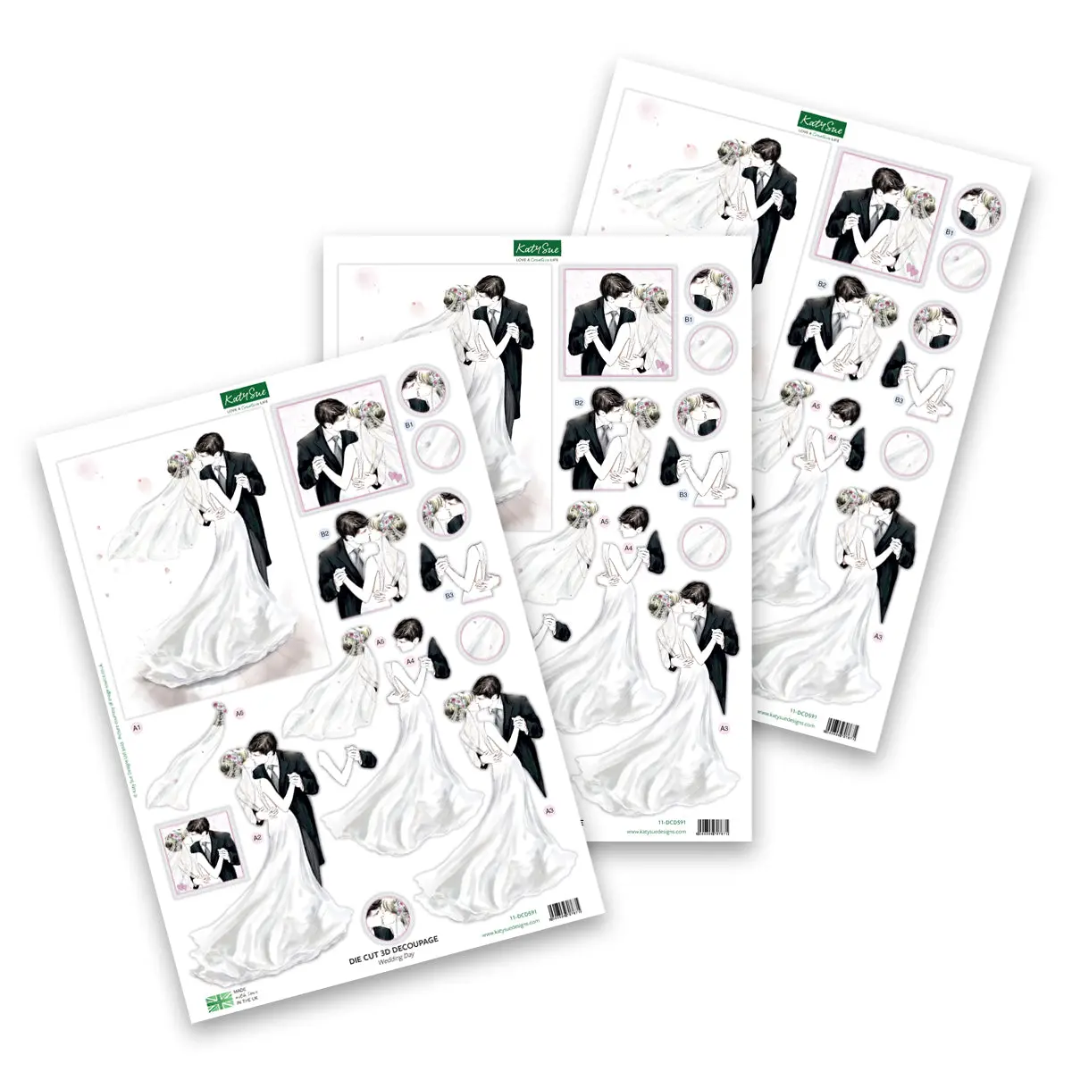 Die Cut Decoupage – Wedding Day (Pack Of 3) 1