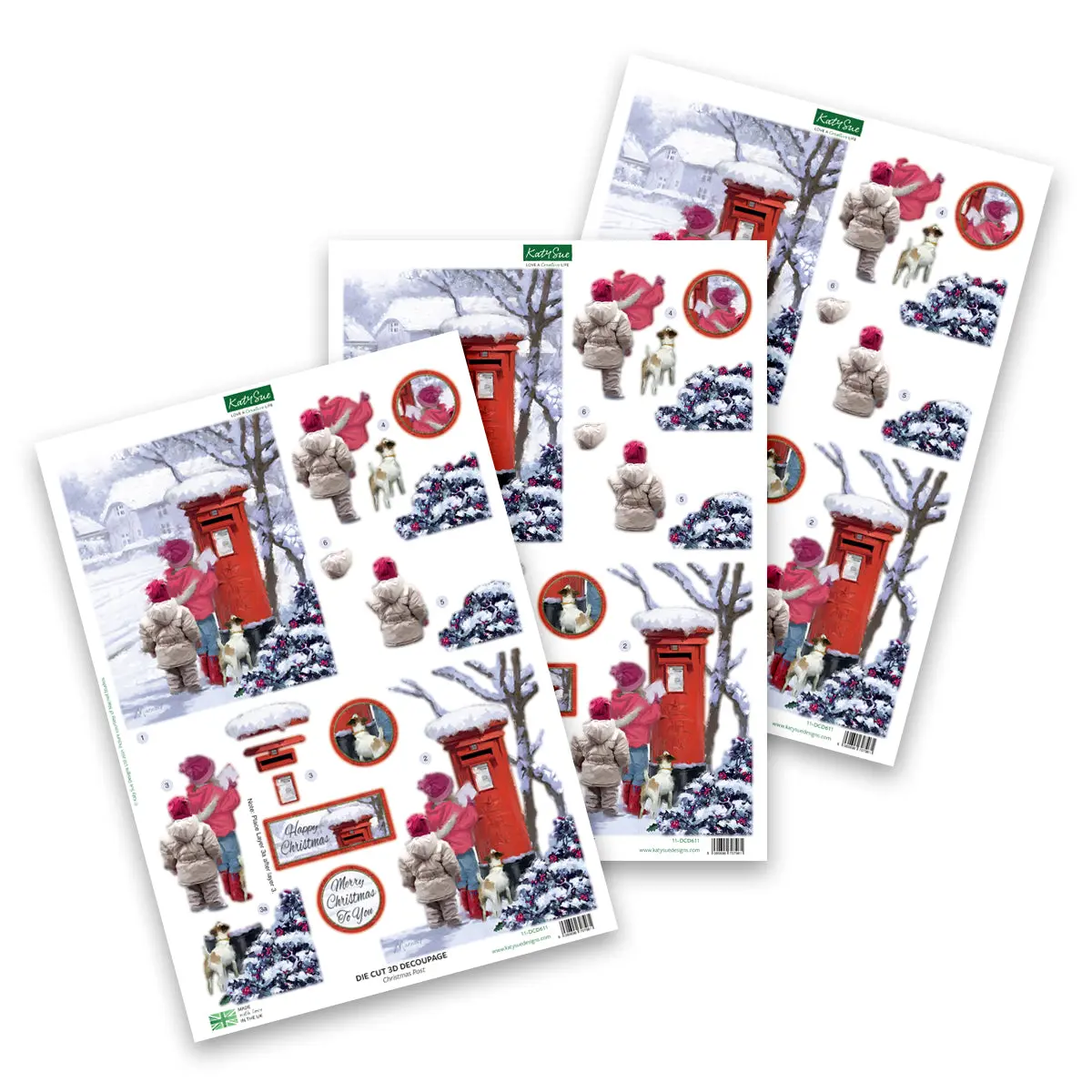Die Cut Decoupage – Christmas Post (Pack Of 3) 1