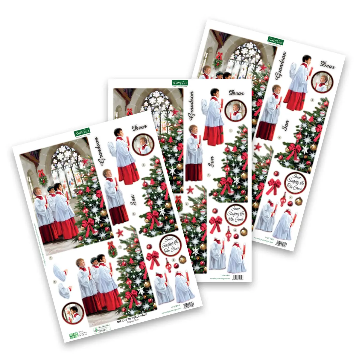Die Cut Decoupage – Singing Choir (Pack Of 3) 1