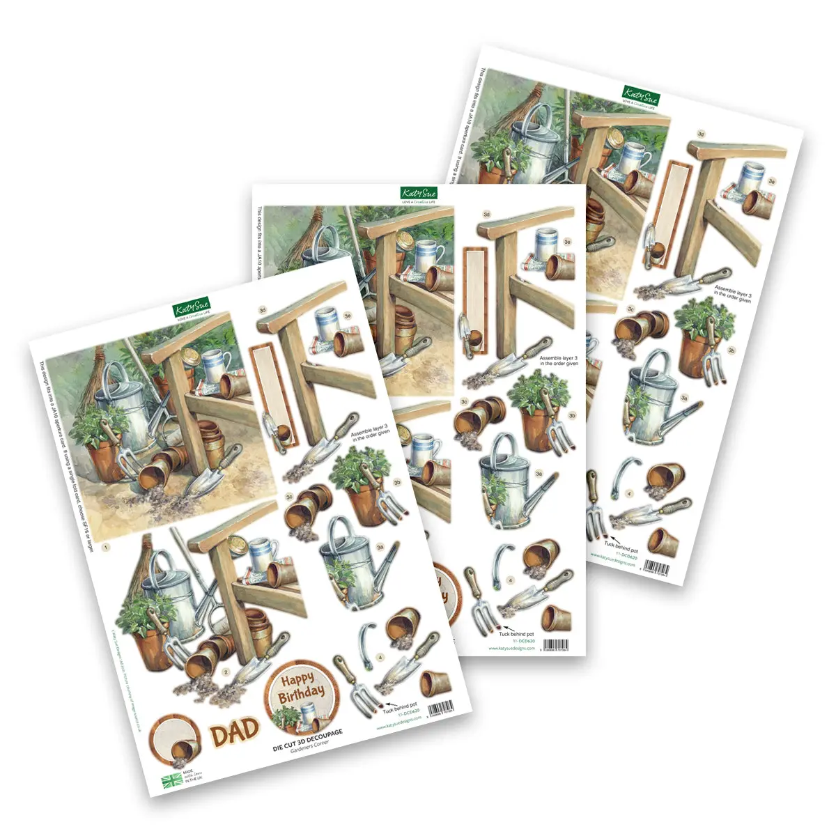 Die Cut Decoupage – Gardeners Corner (Pack Of 3) 1
