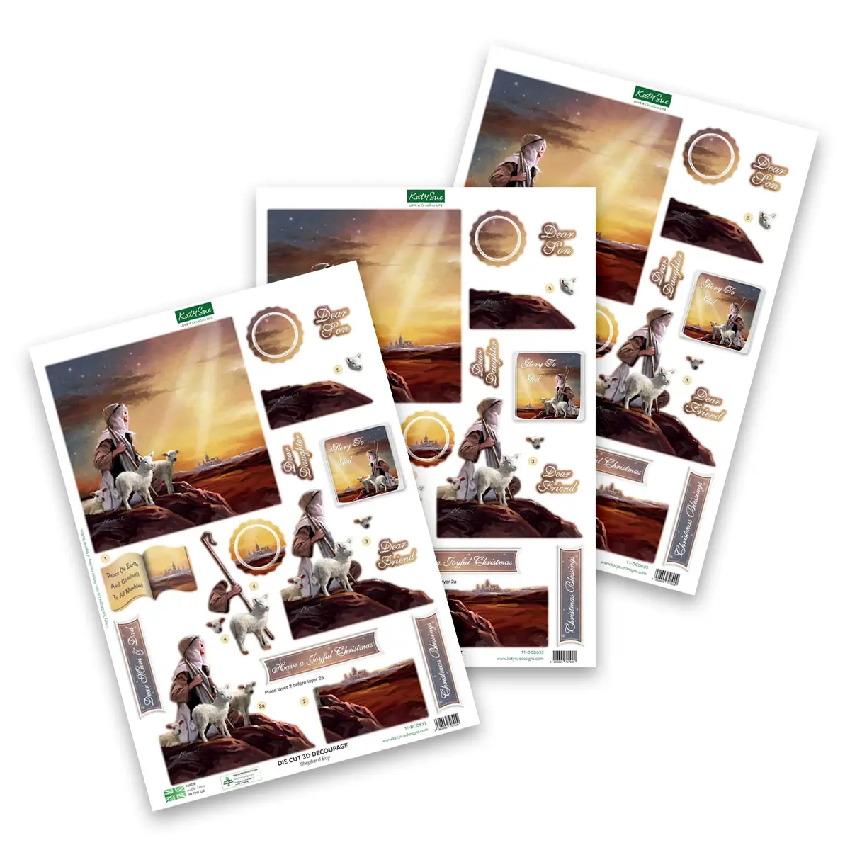 Die Cut Decoupage – Shepherd Boy (Pack Of 3) 1