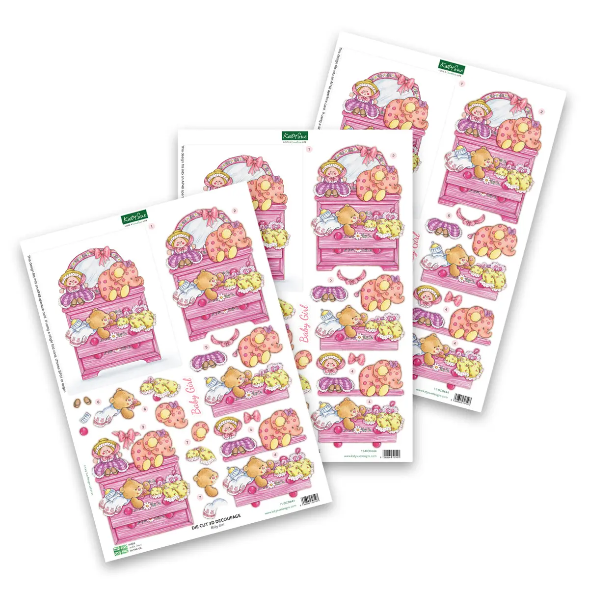 Die Cut Decoupage – Baby Girl (Pack Of 3) 1