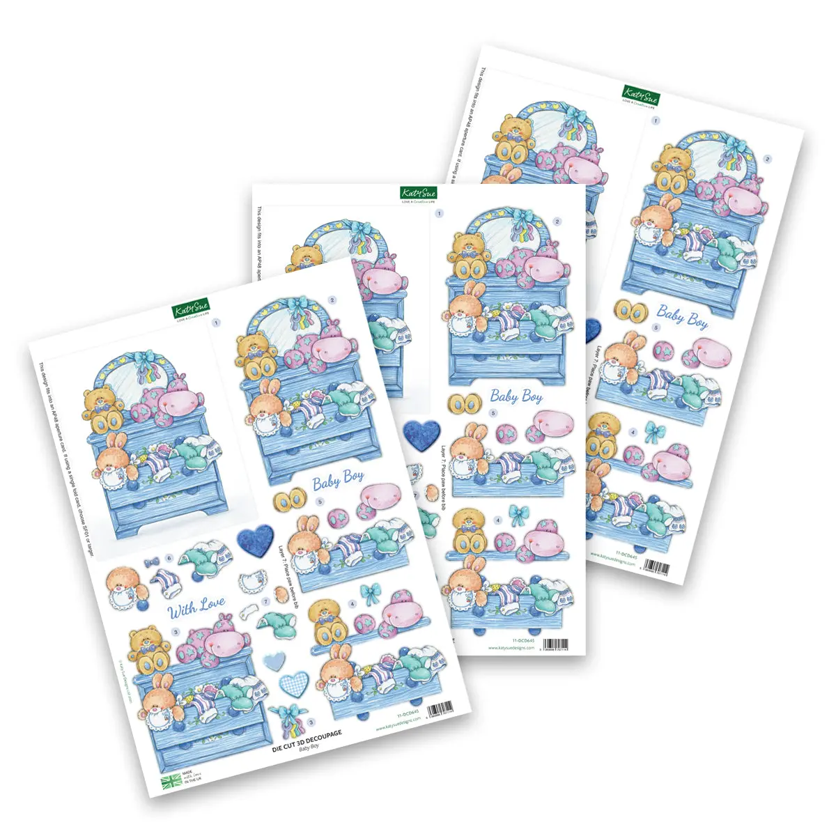 Die Cut Decoupage – Baby Boy (Pack Of 3) 1