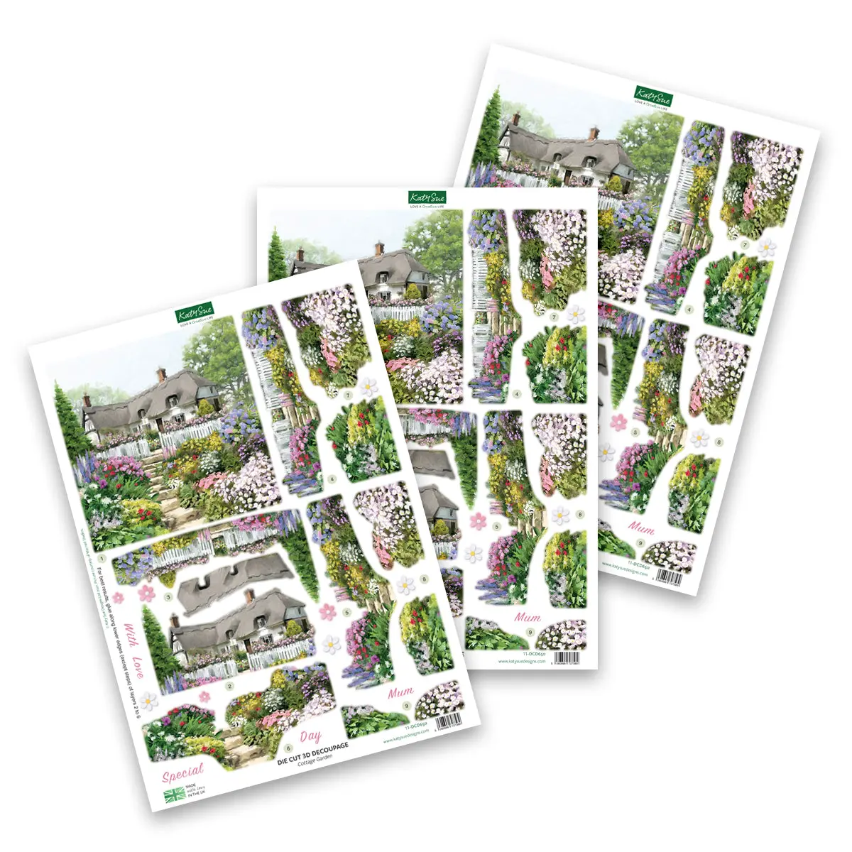 Die Cut Decoupage – Cottage Garden (Pack Of 3) 1