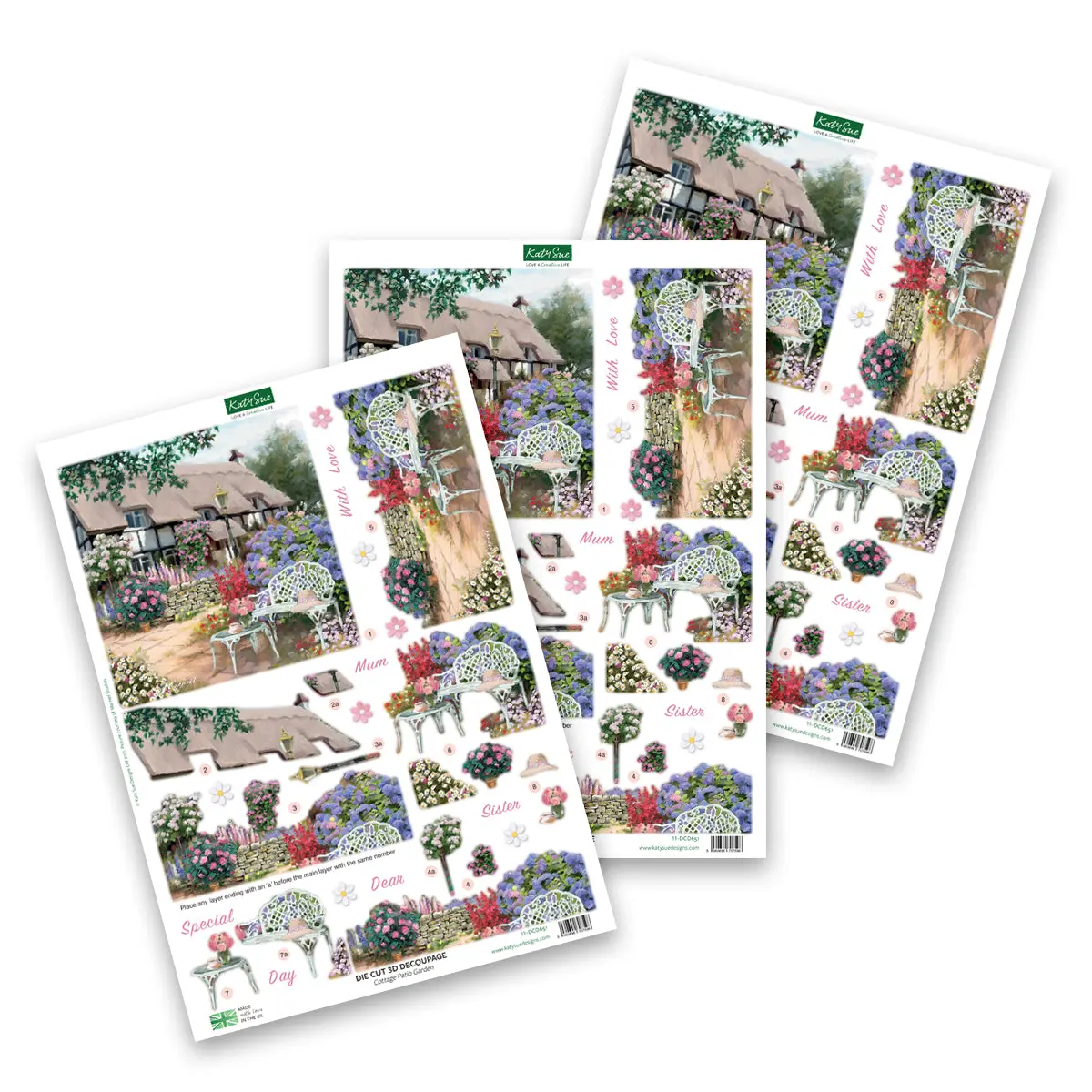Die Cut Decoupage – Cottage Patio (Pack Of 3) 1