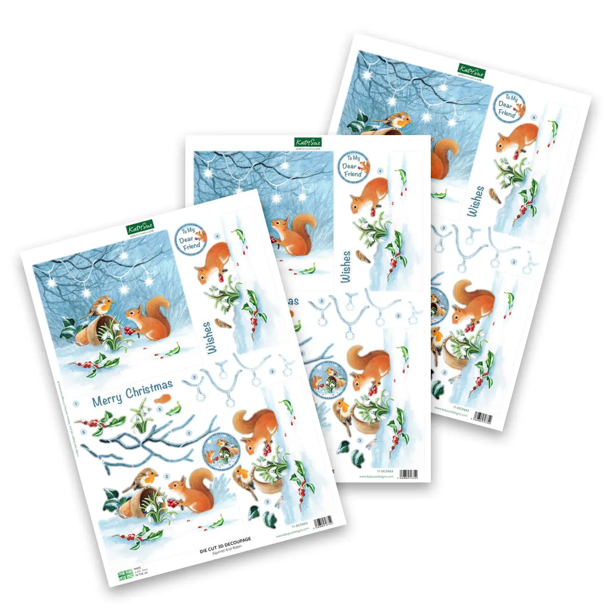 Die Cut Decoupage – Squirrel & Robin (Pack Of 3) 1