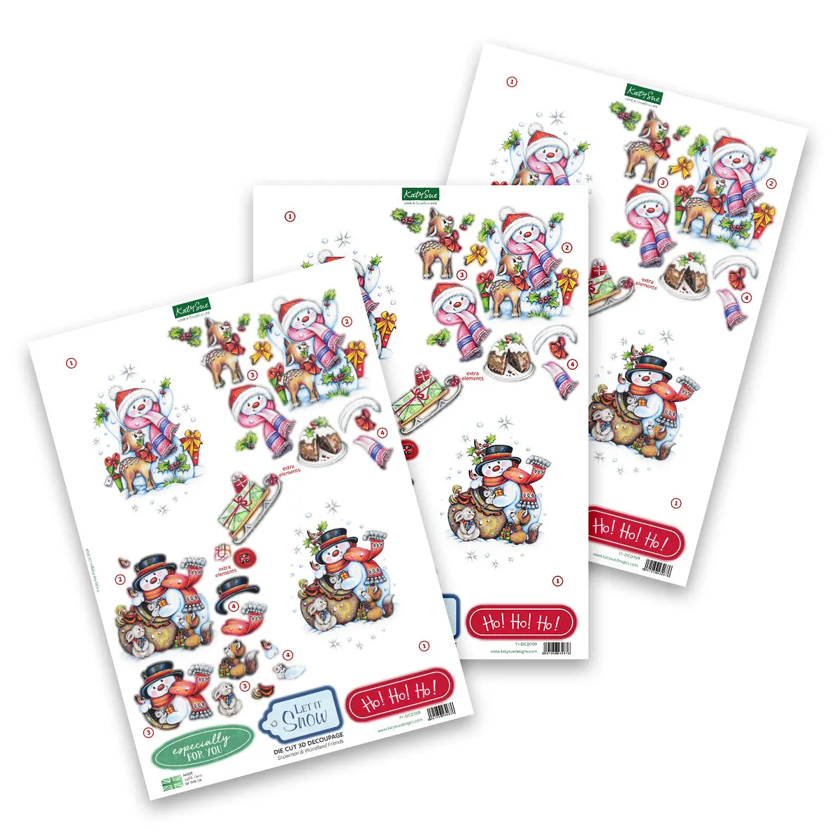 Die Cut Decoupage – Snowmen & Woodland Friends (Pack Of 3) 1