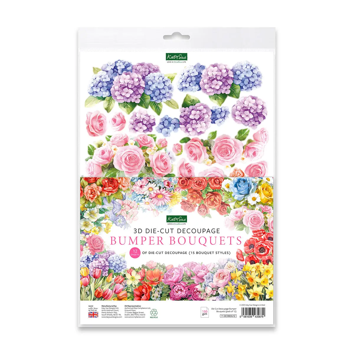 Katy Sue Die Cut Decoupage – Bumper Bouquets (Pack Of 12) 1