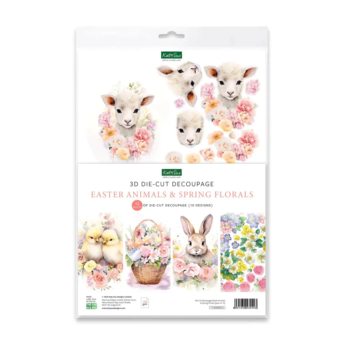 Die Cut Decoupage - Easter Animals & Spring Florals (Pack Of 12) 1