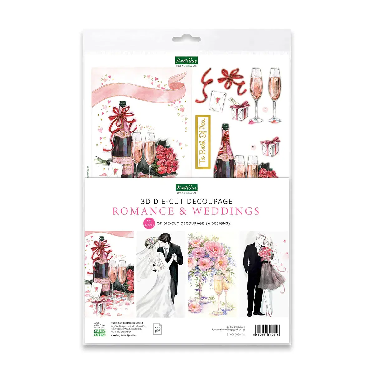 Die Cut Decoupage - Romance And Weddings (Pack Of 12) 1