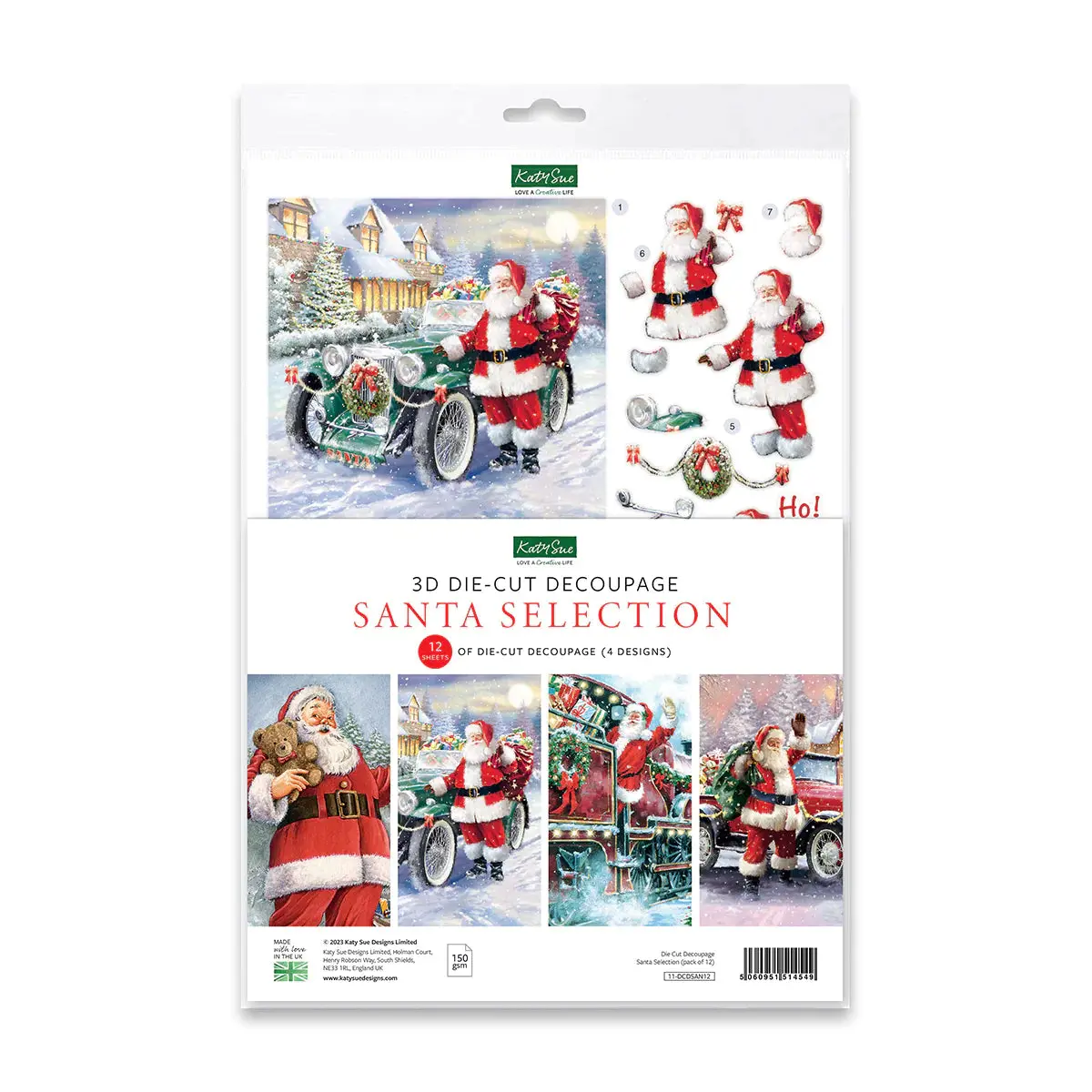 Die Cut Decoupage – Santa Selection (Pack Of 12) 1