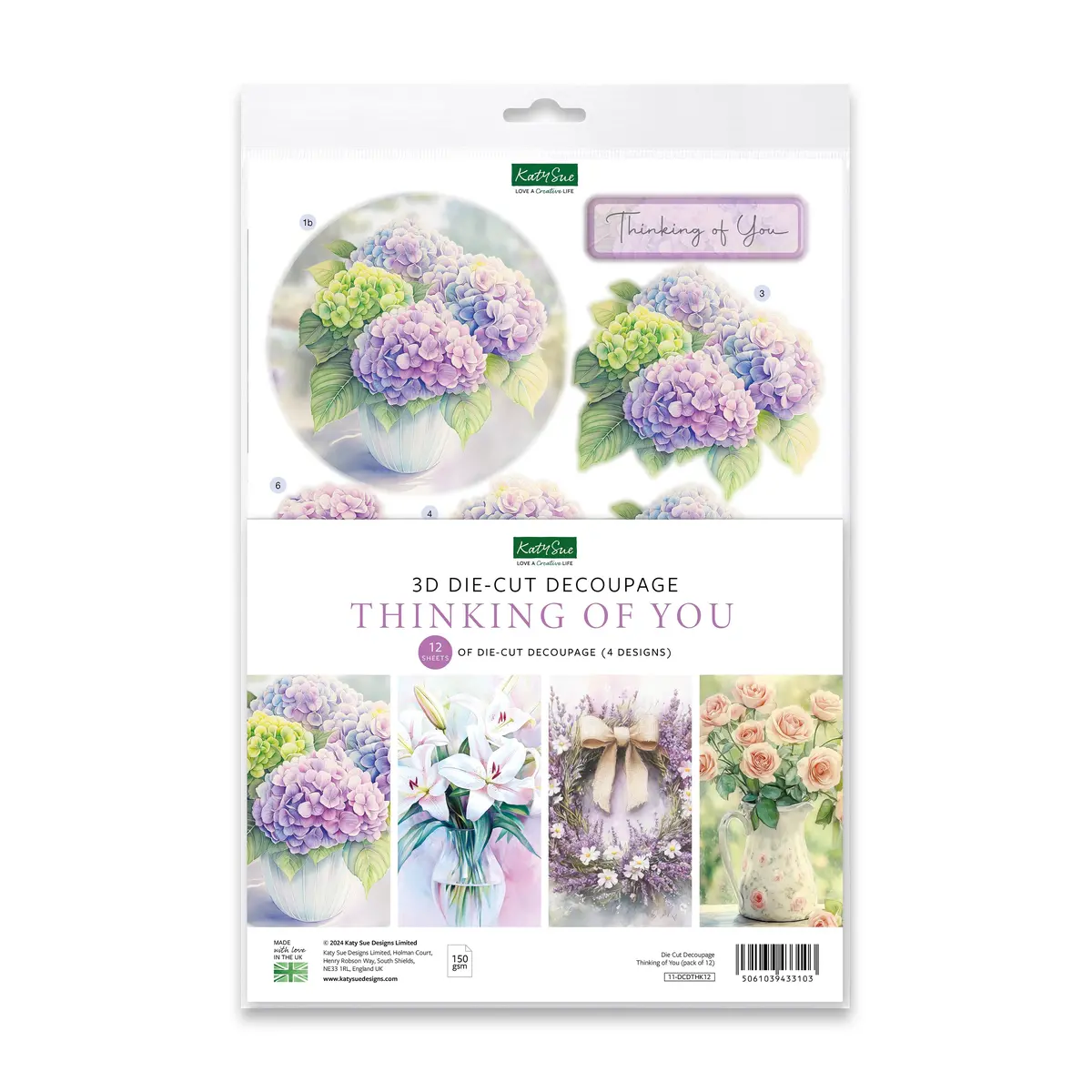 Die Cut Decoupage – Thinking Of You (Pack Of 12) 1