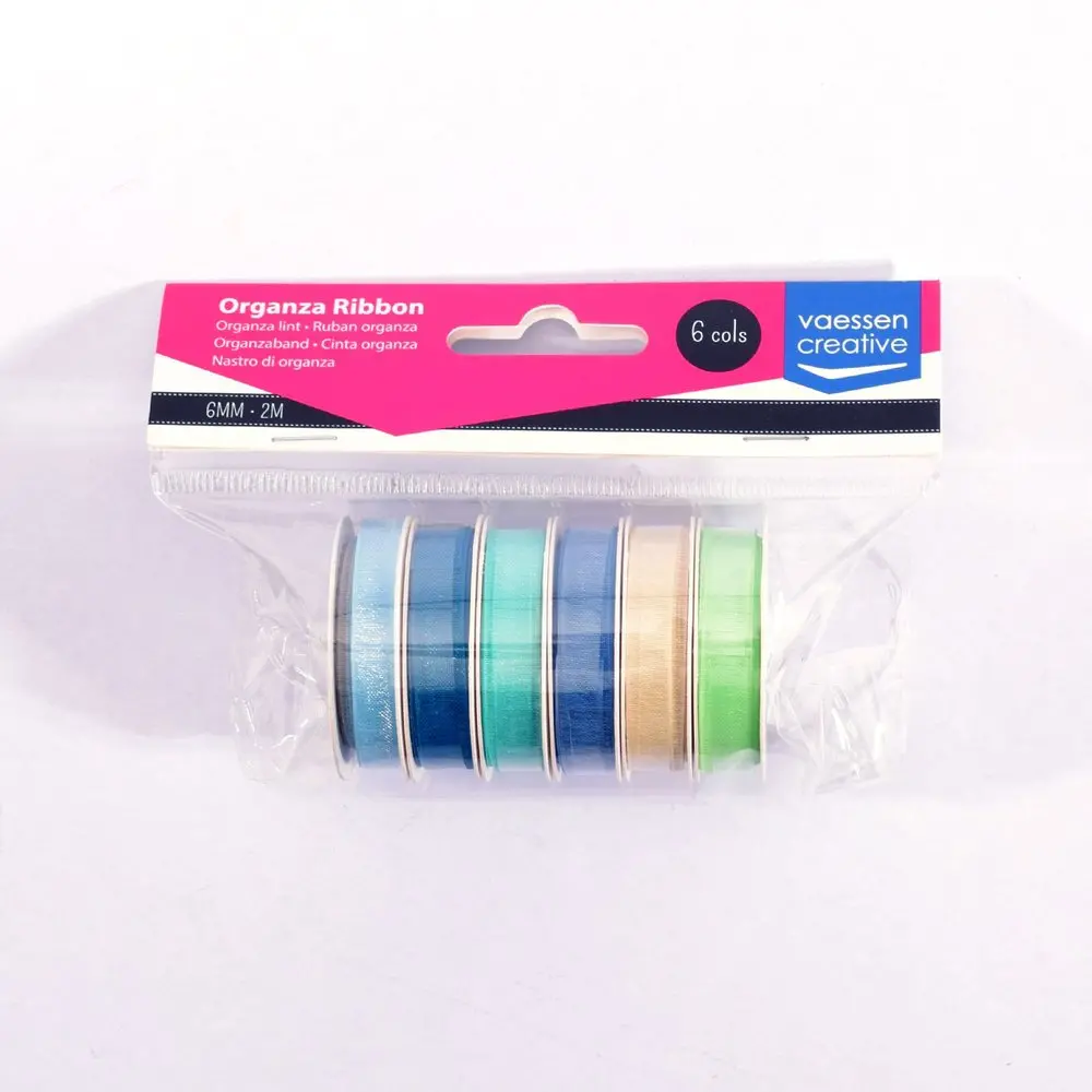 Vaessen Creative Organza Ribbon 6 Colours 6Mmx2m Baby Blue 1