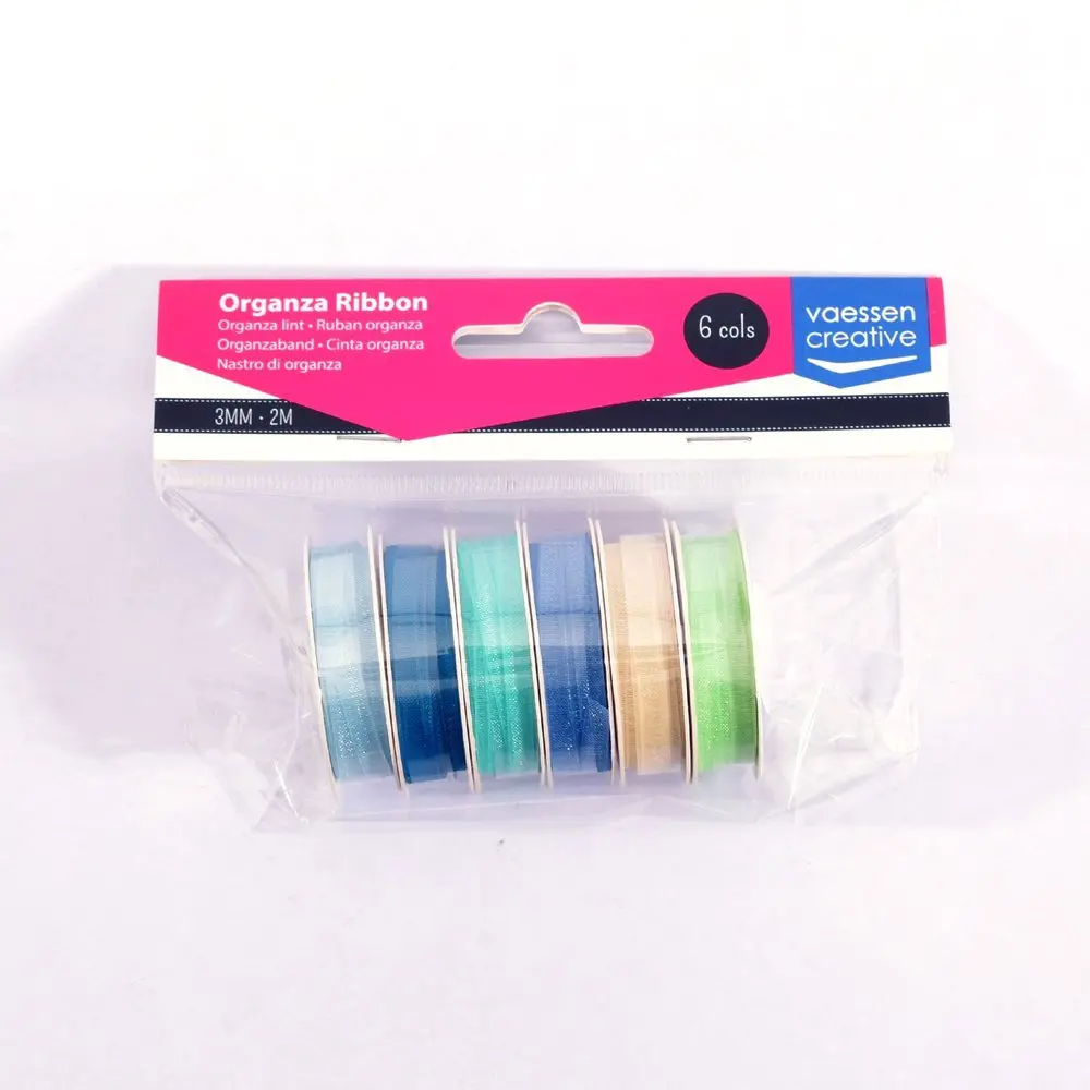Vaessen Creative Organza Ribbon 6 Colours 3Mmx2m Baby Blue 1