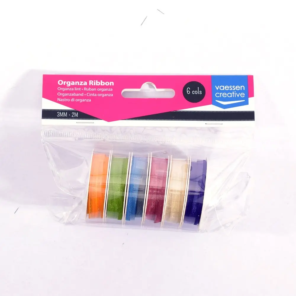 Vaessen Creative Organza Ribbon 6 Colours 3Mmx2m Spring 1