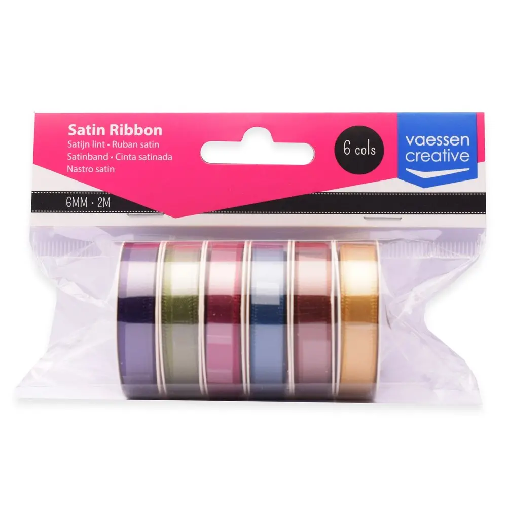 Vaessen Creative Organza Ribbon 6 Colours 6Mmx2m Autumn 1